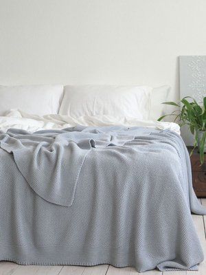 Покривало 170x240 LA MODNO Corn Sky Gray (50% бавовна, 50% акрил) сіро-небесне 200242 фото