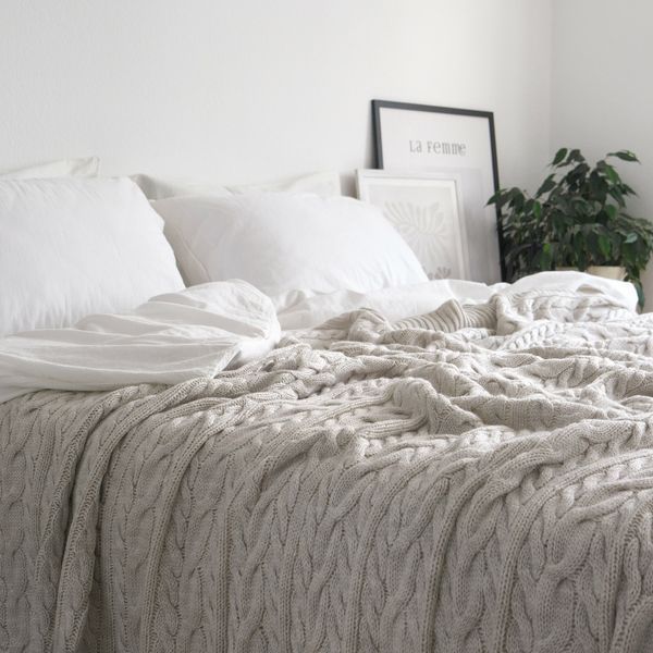 Покривало 220x240 LA MODNO Genova Natural Linen (50% бавовна, 50% акрил) бежеве 200227 фото
