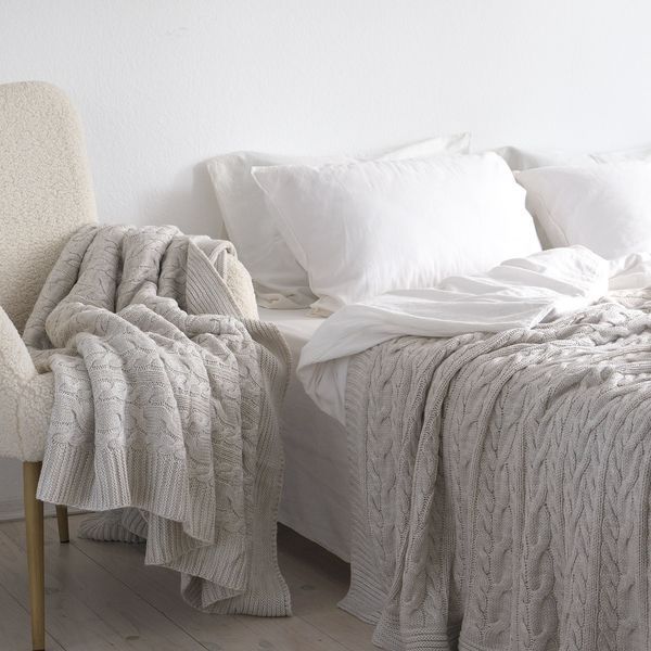 Покривало 220x240 LA MODNO Genova Natural Linen (50% бавовна, 50% акрил) бежеве 200227 фото
