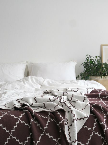 Покривало 150x200 LA MODNO DIAMOND Brown-Ecru (100% бавовна) коричневе 200179 фото