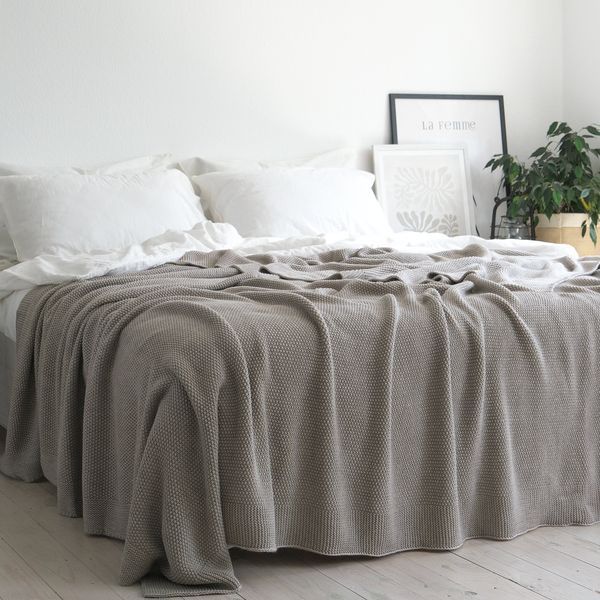 Покривало 170x240 LA MODNO Corn Beige (50% бавовна, 50% акрил) бежеве 200254 фото