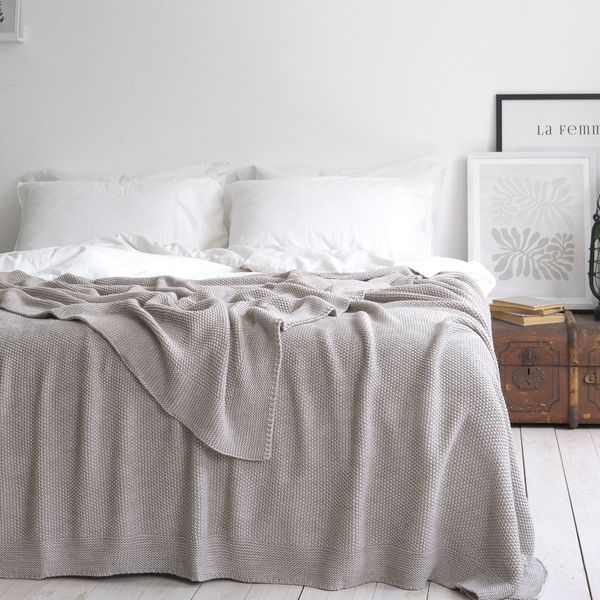 Покривало 170x240 LA MODNO Corn Beige (50% бавовна, 50% акрил) бежеве 200254 фото