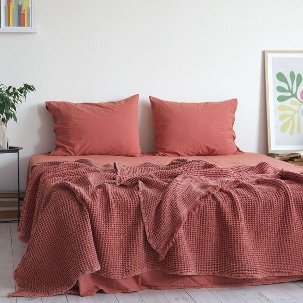 Покривало 220х240 LA MODNO PIKE STONEWASHED Terra Cotta 200387 фото