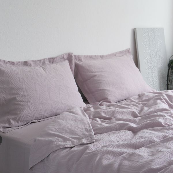 Постільна білизна жакардова 200x220 LA MODNO JACQUARD STONEWASHED Lilac Marble лілова 200434 фото
