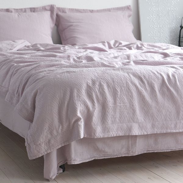 Постільна білизна жакардова 200x220 LA MODNO JACQUARD STONEWASHED Lilac Marble лілова 200434 фото