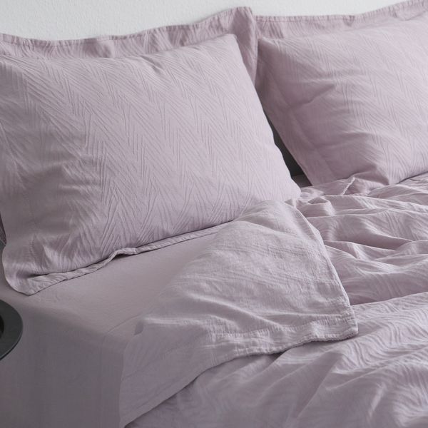 Постільна білизна жакардова 200x220 LA MODNO JACQUARD STONEWASHED Lilac Marble лілова 200434 фото
