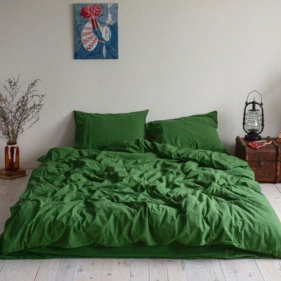 Комплект постільної білизни СІМЕЙНИЙ LA MODNO STONEWASHED GRASS GREEN зелений 200319 фото