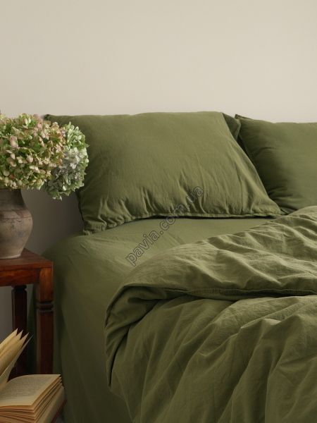 Комплект постільної білизни 160x220 LIMASSO CAPULET OLIVE STANDART оливковий 800373 фото