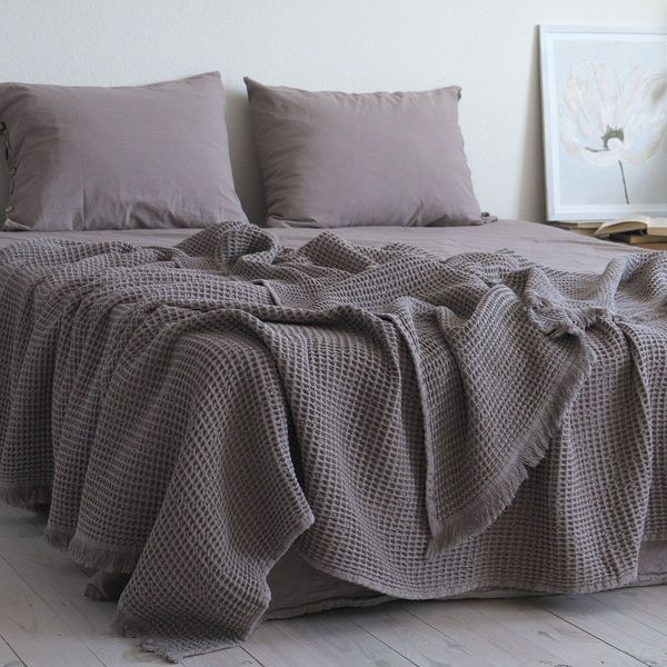 Покривало 220х240 LA MODNO PIKE STONEWASHED Taupe Brown 200367 фото