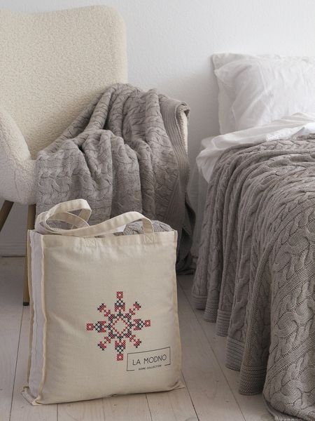 Покривало 170x240 LA MODNO Genova Beige (50% бавовна, 50% акрил) бежеве 200252 фото