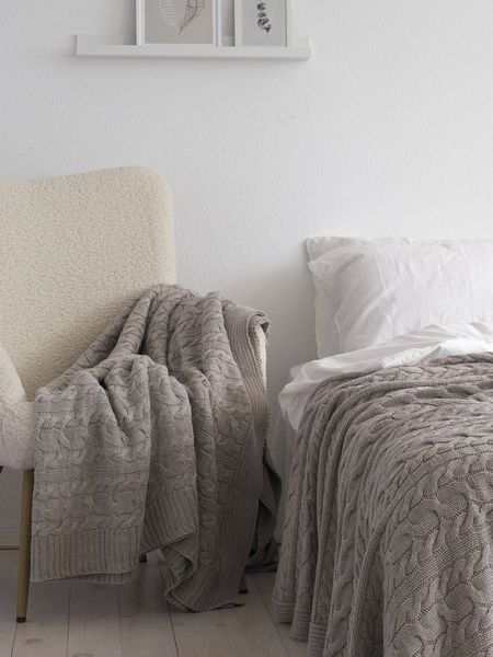 Покривало 170x240 LA MODNO Genova Beige (50% бавовна, 50% акрил) бежеве 200252 фото