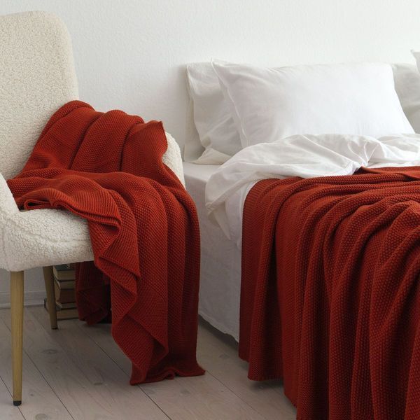 Покривало 220x240 LA MODNO Corn Terra Cotta (50% бавовна, 50% акрил) теракотове 200418 фото