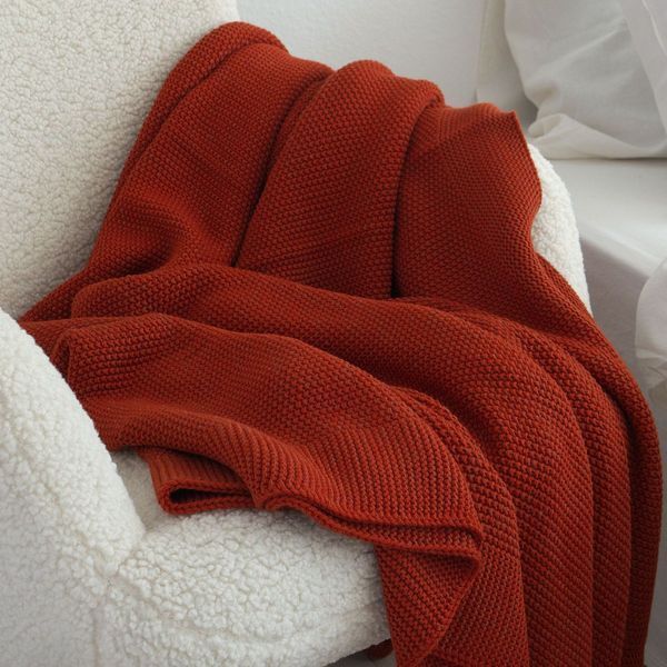 Покривало 220x240 LA MODNO Corn Terra Cotta (50% бавовна, 50% акрил) теракотове 200418 фото