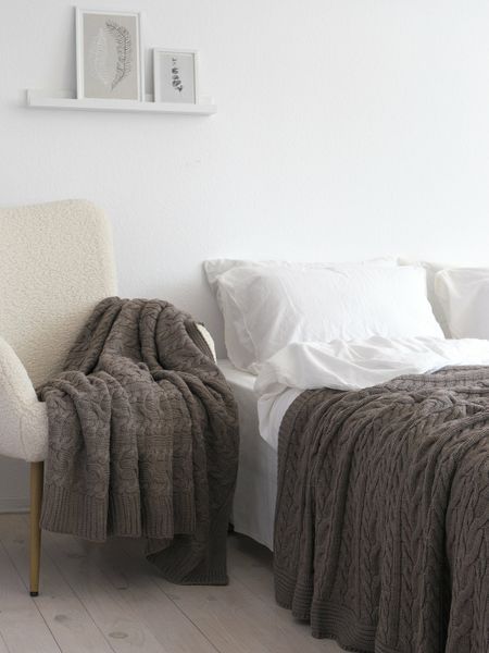 Покривало 220x240 LA MODNO Genova Mink (50% бавовна, 50% акрил) коричневе 200235 фото
