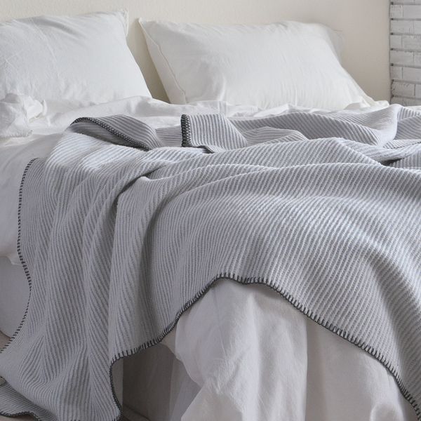 Покривало 200x220 LA MODNO GRAIN MILK GRAY (50% бавовна, 30% акрил, 20% поліестер) сіре 200289 фото