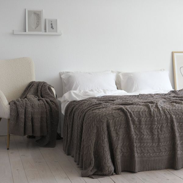 Покривало 220x240 LA MODNO Genova Mink (50% бавовна, 50% акрил) коричневе 200235 фото