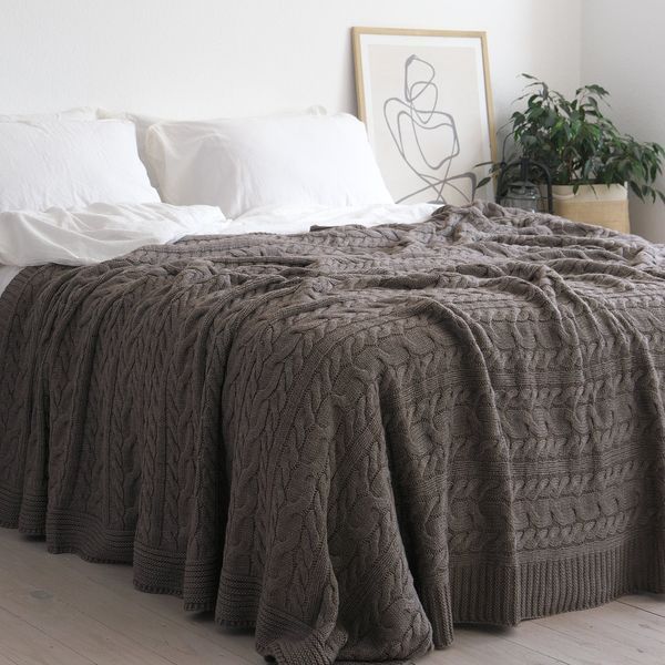Покривало 220x240 LA MODNO Genova Mink (50% бавовна, 50% акрил) коричневе 200235 фото