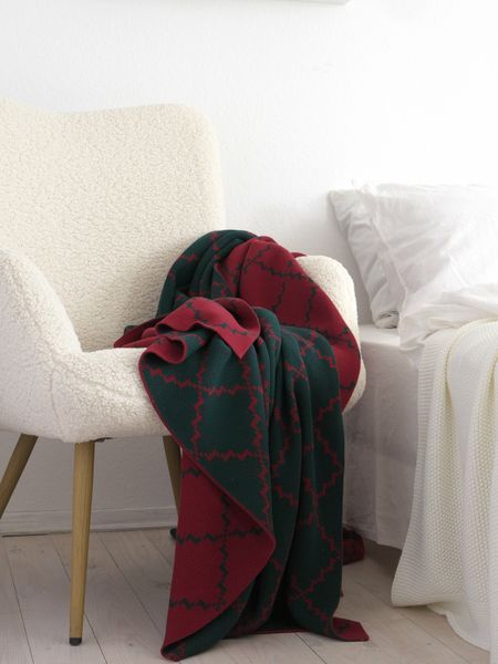 Покривало 150x200 LA MODNO DIAMOND Green-Burgundy (100% бавовна) зелене 200261 фото