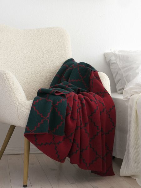 Покривало 150x200 LA MODNO DIAMOND Green-Burgundy (100% бавовна) зелене 200261 фото
