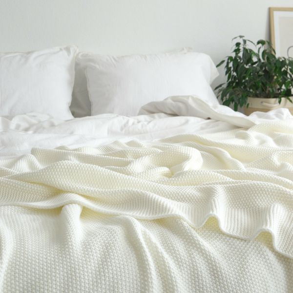 Покривало 220x240 LA MODNO Corn Milk (50% бавовна, 50% акрил) молочне 200350 фото