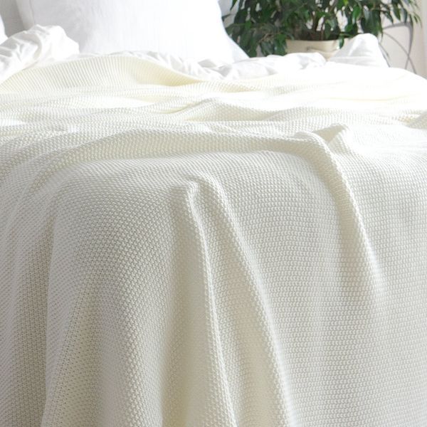 Покривало 220x240 LA MODNO Corn Milk (50% бавовна, 50% акрил) молочне 200350 фото