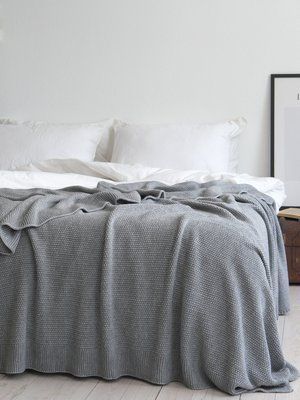Покривало 170x240 LA MODNO Corn Gray (50% бавовна, 50% акрил) сіре 200347 фото