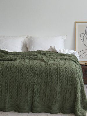 Покривало 170x240 LA MODNO Genova Olive (50% бавовна, 50% акрил) оливкове 200263 фото