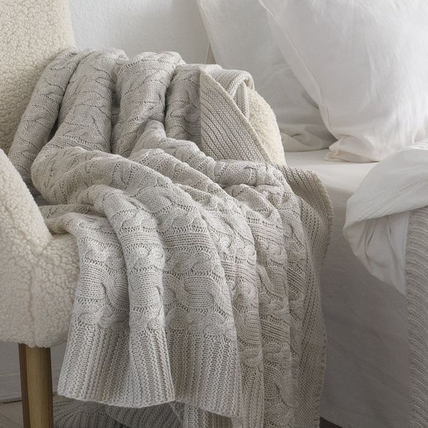 Покривало 170x240 LA MODNO Genova Natural Linen (50% бавовна, 50% акрил) бежеве 200264 фото