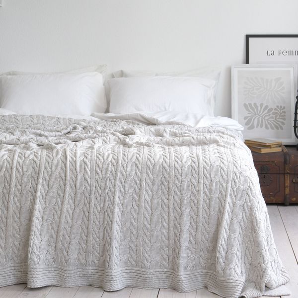 Покривало 170x240 LA MODNO Genova Natural Linen (50% бавовна, 50% акрил) бежеве 200264 фото