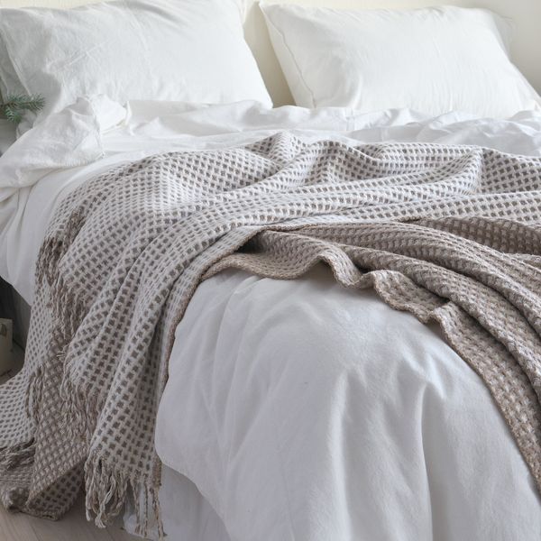 Покривало 200х220 LA MODNO COSY Beige-Ecru бежеве/молочне 200290 фото