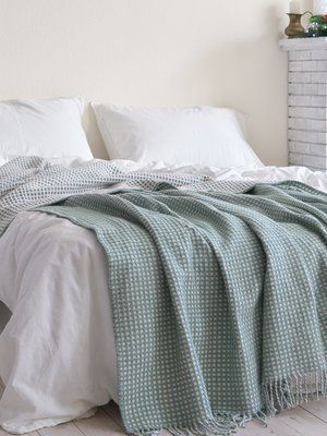 Покривало 200х220 LA MODNO COSY Green-Ecru зелене/молочне 200291 фото