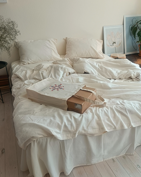 Комплект постільної білизни 200x220 LA MODNO STONEWASHED CREAM кремовий 200299 фото